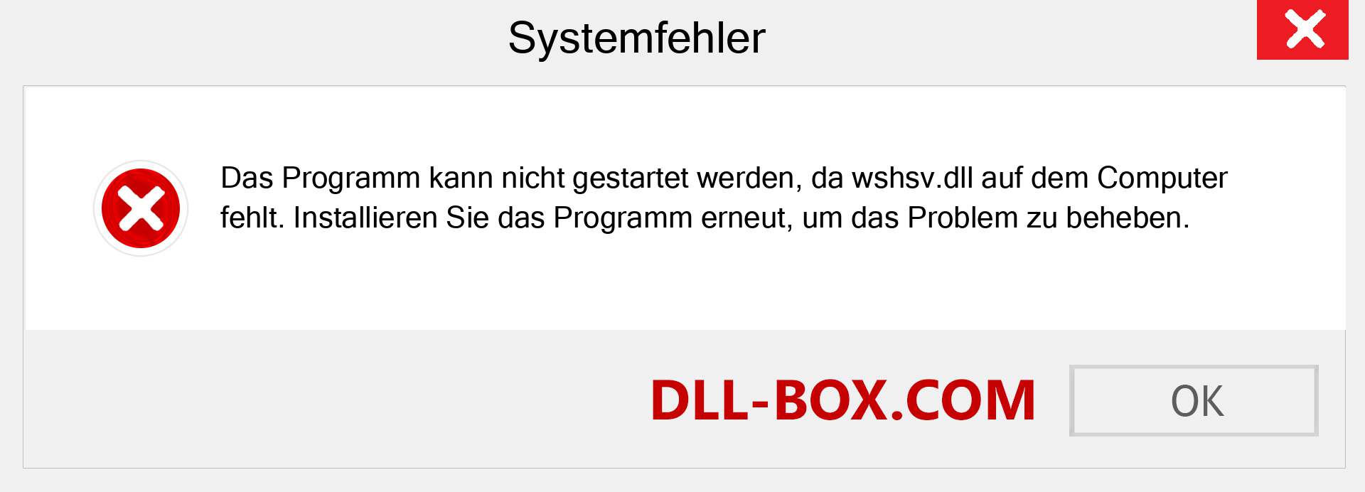 wshsv.dll-Datei fehlt?. Download für Windows 7, 8, 10 - Fix wshsv dll Missing Error unter Windows, Fotos, Bildern